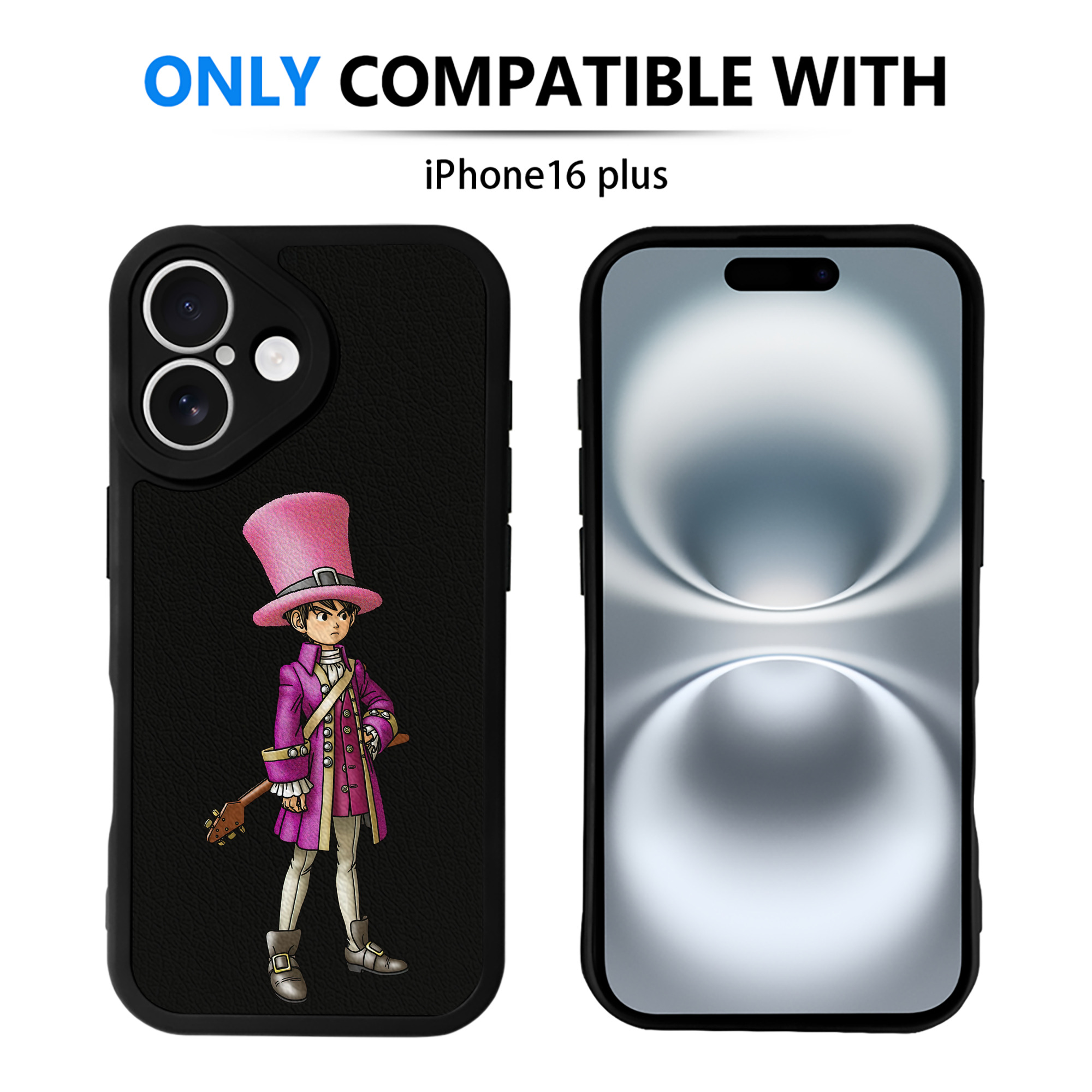 （画像用） ドラゴンクエスト Doragon Kuesuto Dragon Quest 【iPhone 16シリーズ対応】シリコンスマホケース（レザー調） 材質：シリコン